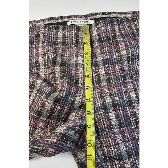 Zac & Rachel velour SOFT M Plaid Pants Tapered Leg Stretch Pull on festive comfy - Picture 7 of 9